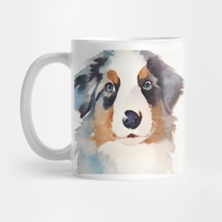 Miniature American Shepherd Watercolor Painting - Dog Lover Gifts Mug